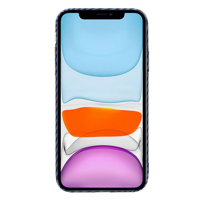 Husa pentru  iPhone 11 CarbonFiber UltraSlim, Lightweight, albastru