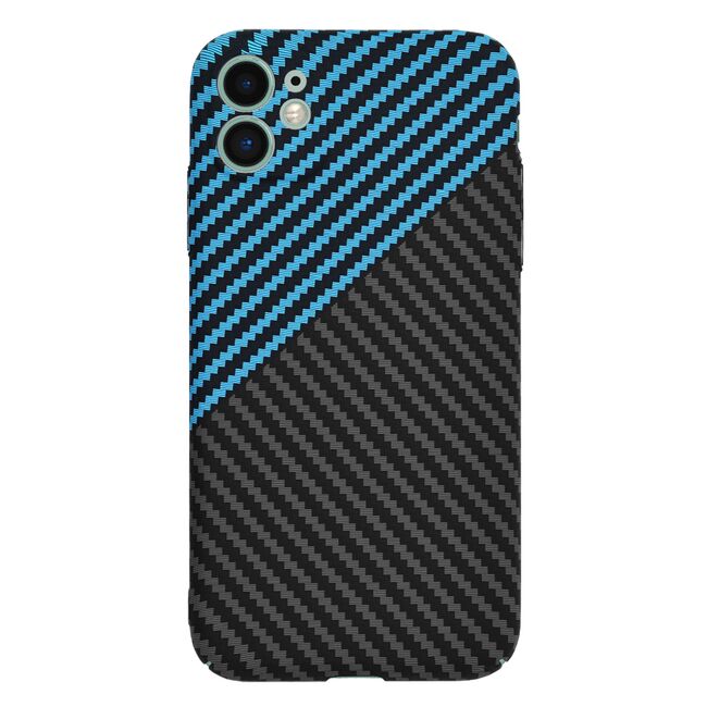 Husa pentru  iPhone 11 CarbonFiber UltraSlim, Lightweight, albastru / negru