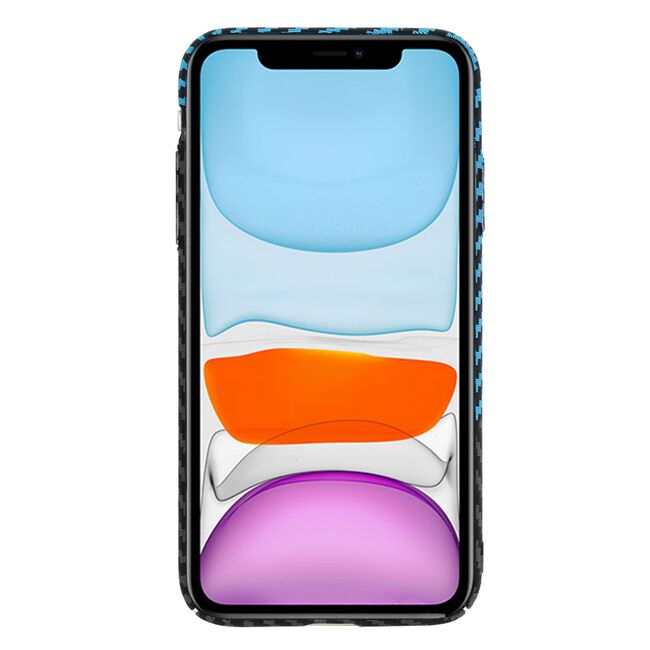 Husa pentru  iPhone 11 CarbonFiber UltraSlim, Lightweight, albastru / negru