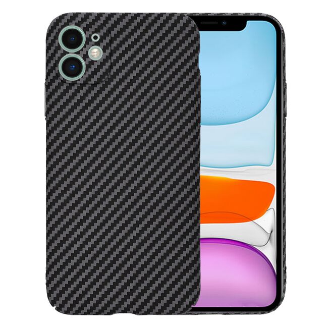 Husa pentru  iPhone 11 CarbonFiber UltraSlim, Lightweight, negru