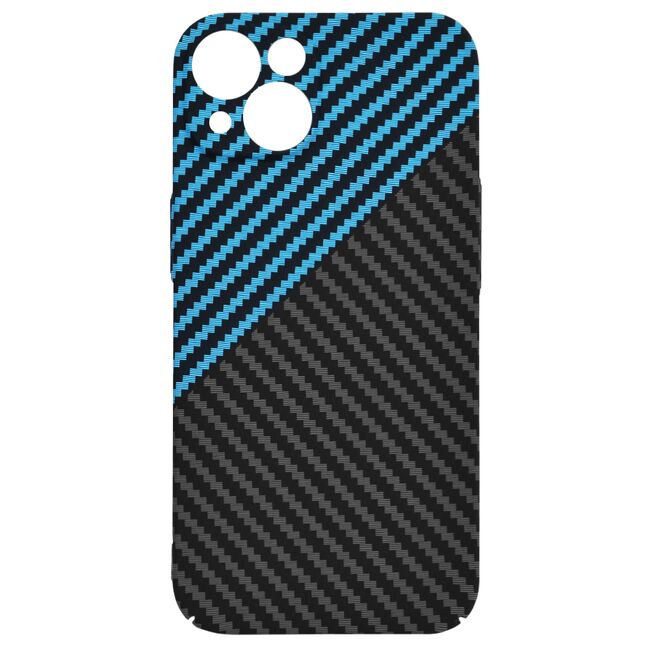 Husa pentru  iPhone 13 CarbonFiber UltraSlim, Lightweight, albastru / negru