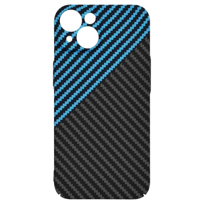 Husa pentru  iPhone 14 CarbonFiber UltraSlim, Lightweight, albastru / negru