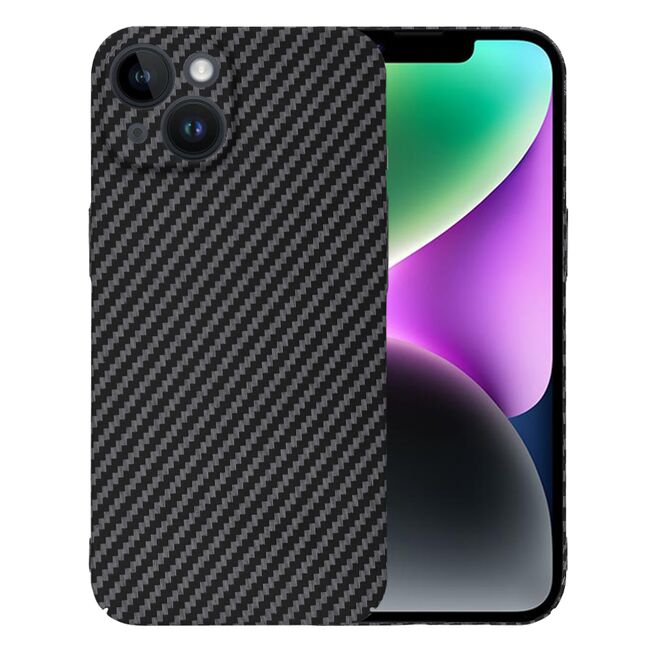 Husa pentru  iPhone 14 CarbonFiber UltraSlim, Lightweight, negru