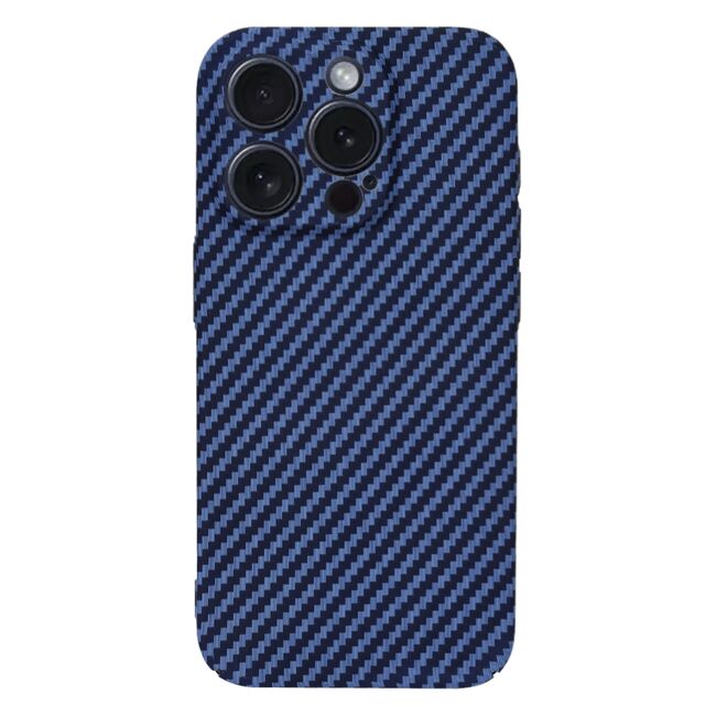 Husa pentru  iPhone 15 Pro CarbonFiber UltraSlim, Lightweight, albastru
