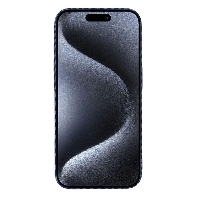 Husa pentru  iPhone 15 Pro CarbonFiber UltraSlim, Lightweight, albastru