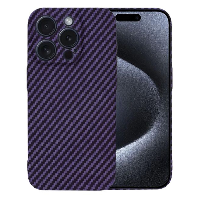 Husa pentru  iPhone 15 Pro CarbonFiber UltraSlim, Lightweight, mov