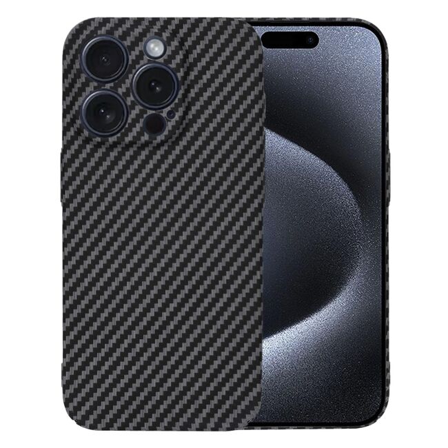 Husa pentru  iPhone 15 Pro CarbonFiber UltraSlim, Lightweight, negru