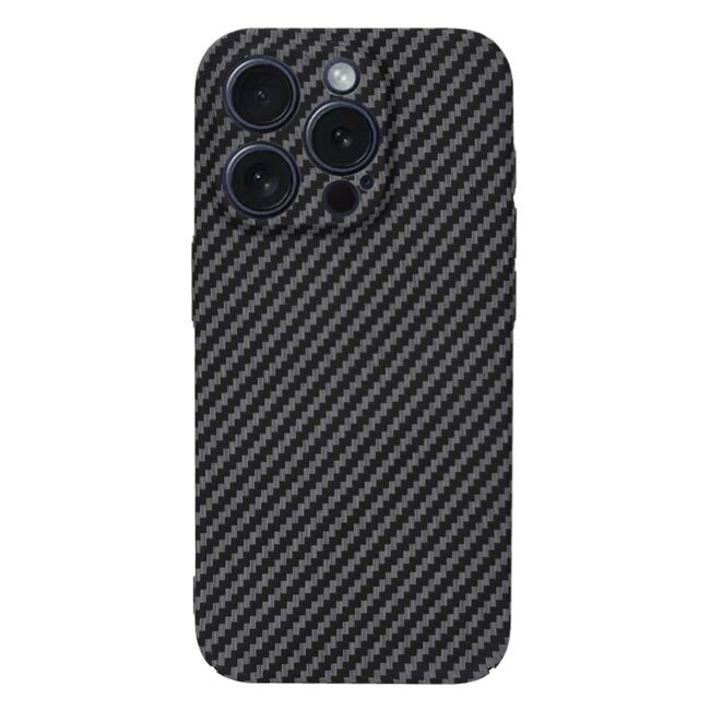Husa pentru  iPhone 15 Pro CarbonFiber UltraSlim, Lightweight, negru