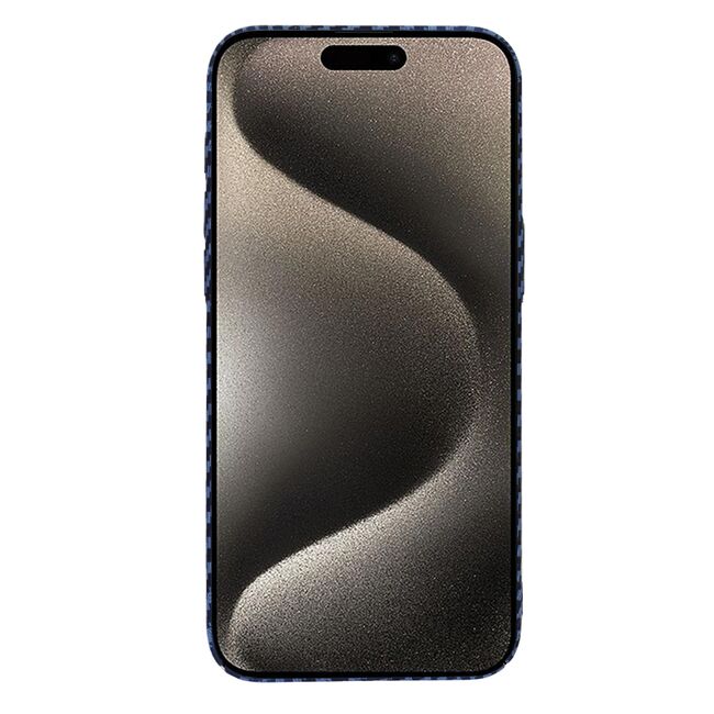 Husa pentru  iPhone 15 Pro Max CarbonFiber UltraSlim, Lightweight, albastru