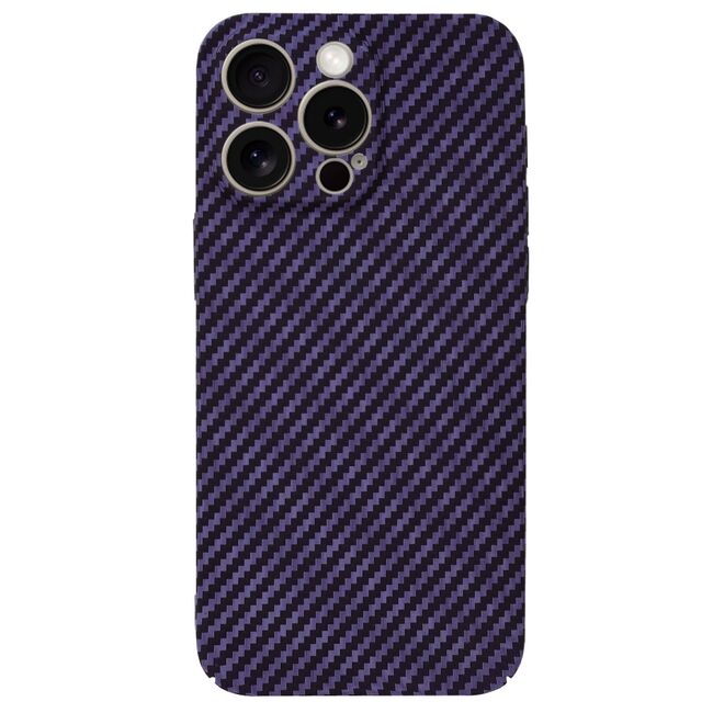 Husa pentru  iPhone 15 Pro Max CarbonFiber UltraSlim, Lightweight, mov
