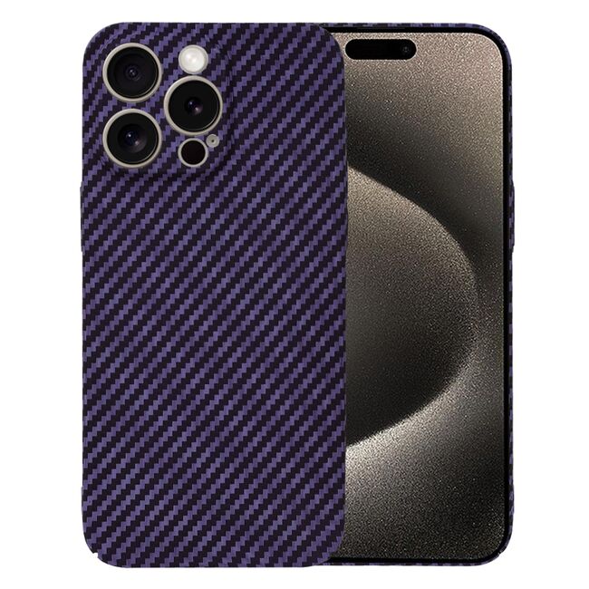 Husa pentru  iPhone 15 Pro Max CarbonFiber UltraSlim, Lightweight, mov
