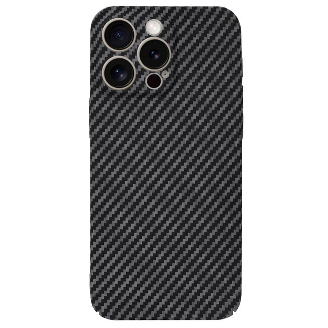 Husa pentru  iPhone 15 Pro Max CarbonFiber UltraSlim, Lightweight, negru