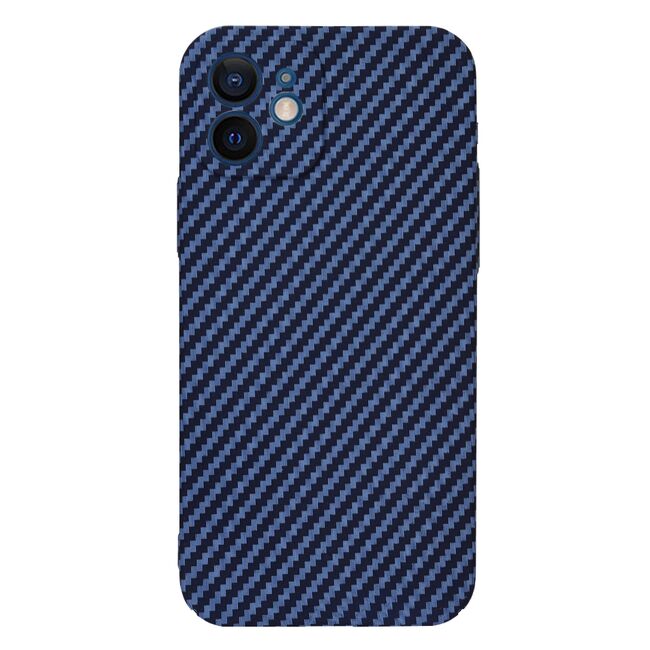 Husa pentru iPhone 12 CarbonFiber UltraSlim, Lightweight, albastru