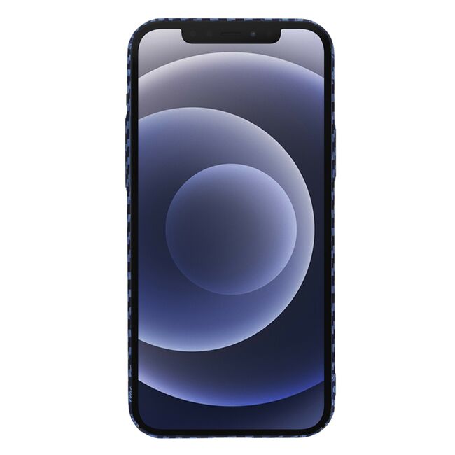 Husa pentru iPhone 12 CarbonFiber UltraSlim, Lightweight, albastru