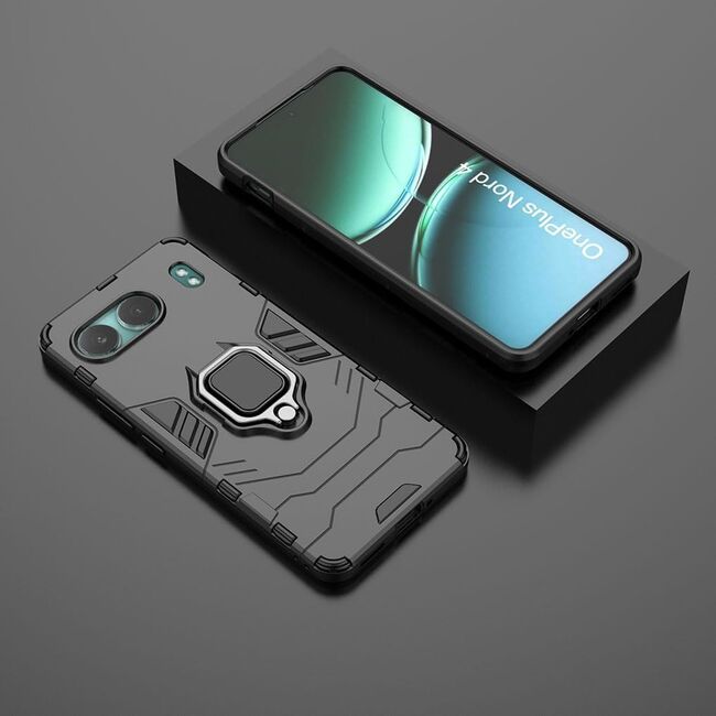 Husa pentru  OnePlus Nord 4 cu inel Ring Armor Kickstand Tough, negru