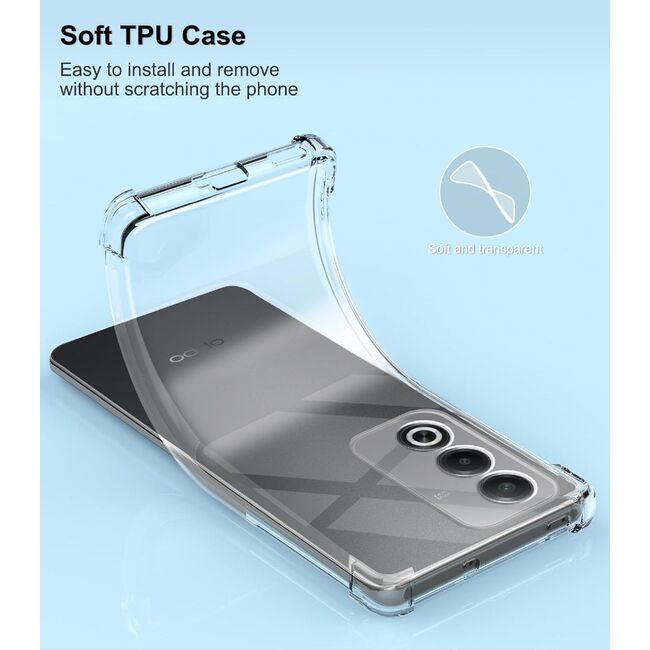 Husa pentru  Oppo A80, Anti-Shock 1.5mm, reinforced 4 corners, cu protectie lentile, transparent