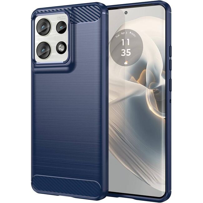 Husa pentru Motorola Edge 50 Carbon Liquid Silicone, albastru