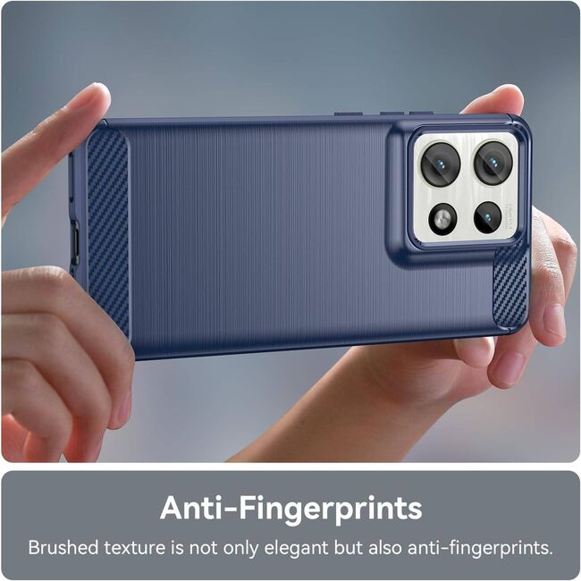 Husa pentru Motorola Edge 50 Carbon Liquid Silicone, albastru