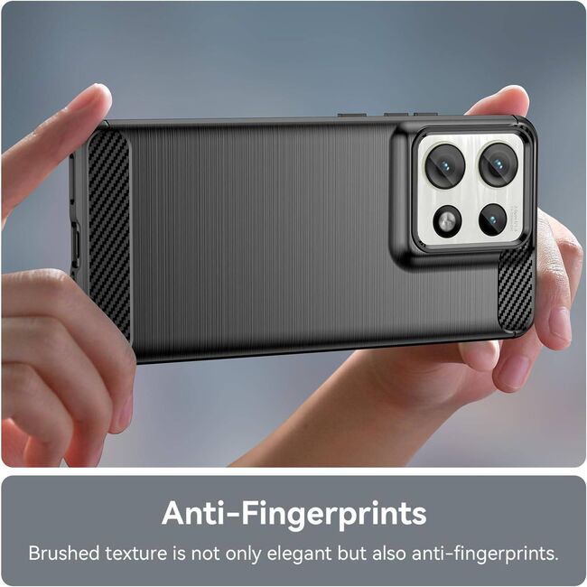 Husa pentru Motorola Edge 50 Carbon Liquid Silicone, negru