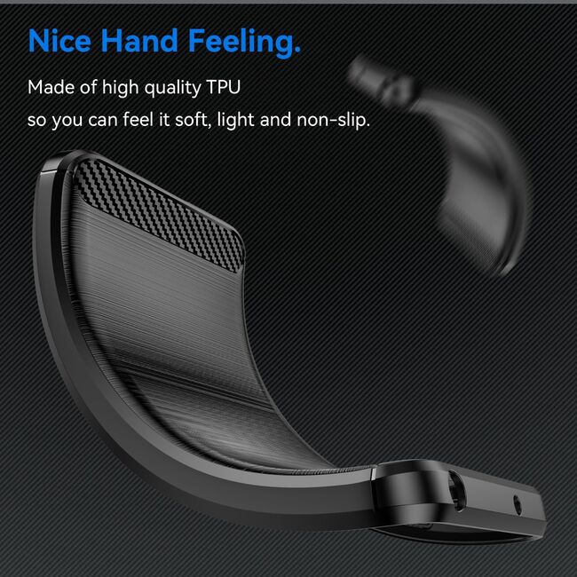 Husa pentru Motorola Edge 50 Carbon Liquid Silicone, negru