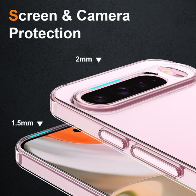 Husa pentru  Google Pixel 9 Pro XL, Anti-Shock 1.5mm, cu protectie lentile, transparent