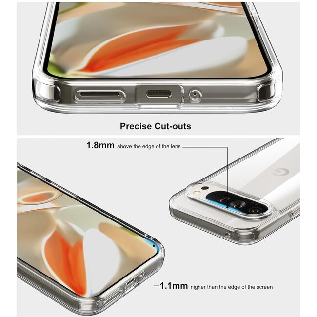 Husa pentru  Google Pixel 9 / 9 Pro, Anti-Shock 1.5mm, cu protectie lentile, transparent