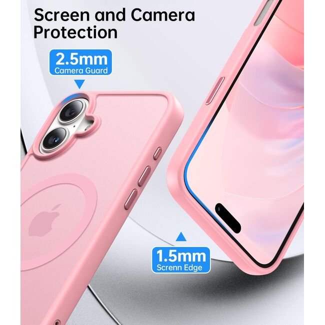 Husa pentru  iPhone 16 Plus cu MagSafe, Ghost Series, frosted - roz