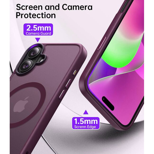 Husa pentru  iPhone 16 Plus cu MagSafe, Ghost Series, frosted - bordeaux