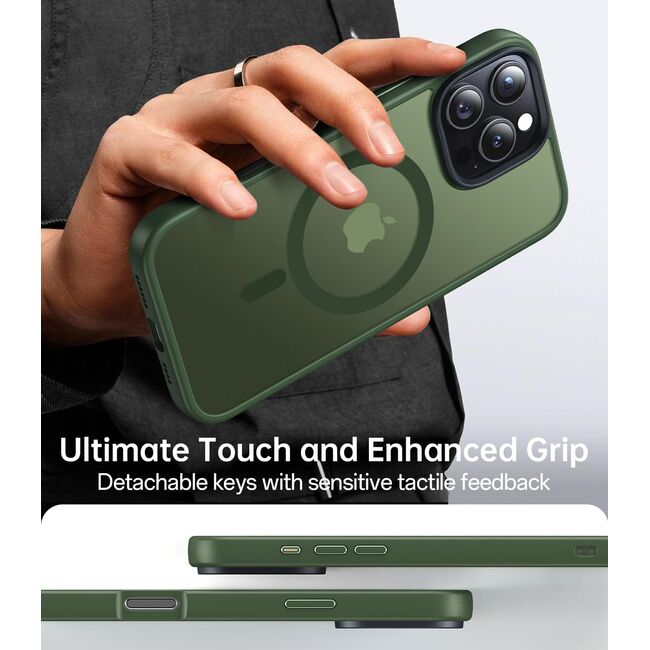 Husa pentru  iPhone 16 Pro cu MagSafe, Ghost Series, frosted - verde