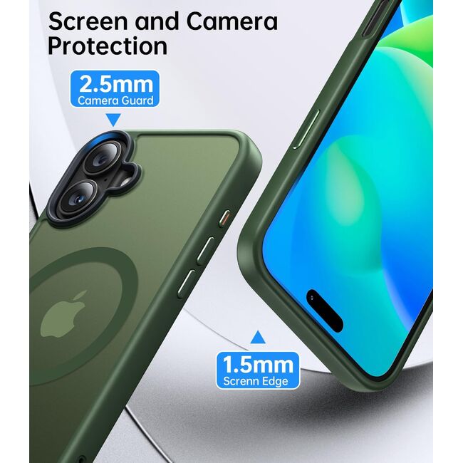 Husa pentru  iPhone 16 cu MagSafe, Ghost Series, frosted - verde