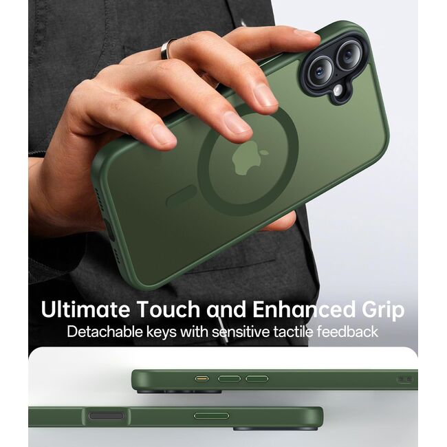 Husa pentru  iPhone 16 cu MagSafe, Ghost Series, frosted - verde