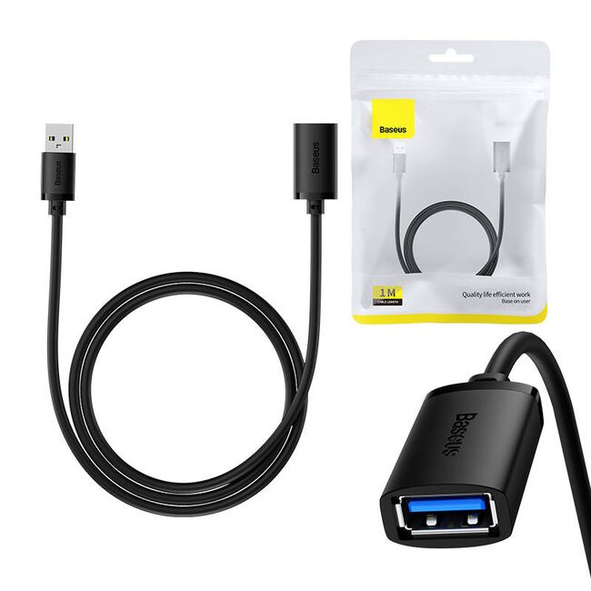 Cablu extensie USB, 1m Baseus AirJoy Series, negru