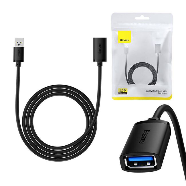 Cablu extensie USB, 1.5m Baseus AirJoy Series, negru