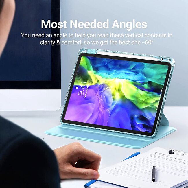 Husa pentru  Apple iPad Air 13 2025 / 2024 M3, M2 rotativa de tip stand cu functie sleep/wake-up si slot pentru stylus, mov