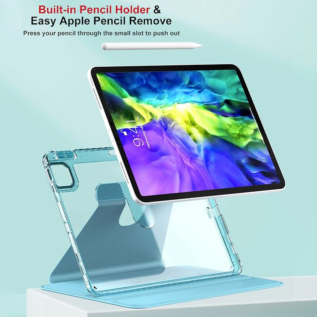 Husa pentru  Apple iPad Air 13 2025 / 2024 M3, M2 rotativa de tip stand cu functie sleep/wake-up si slot pentru stylus, mov
