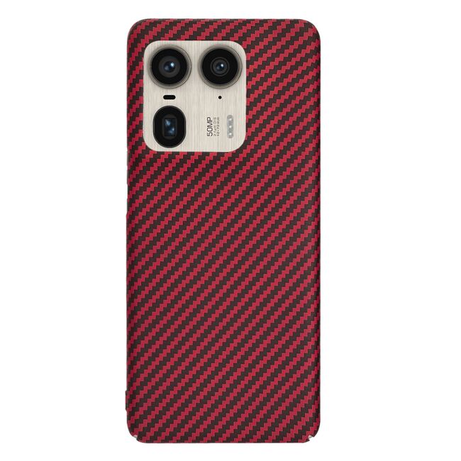 Husa pentru  Motorola Edge 50 Ultra CarbonFiber UltraSlim, Lightweight, bordeaux