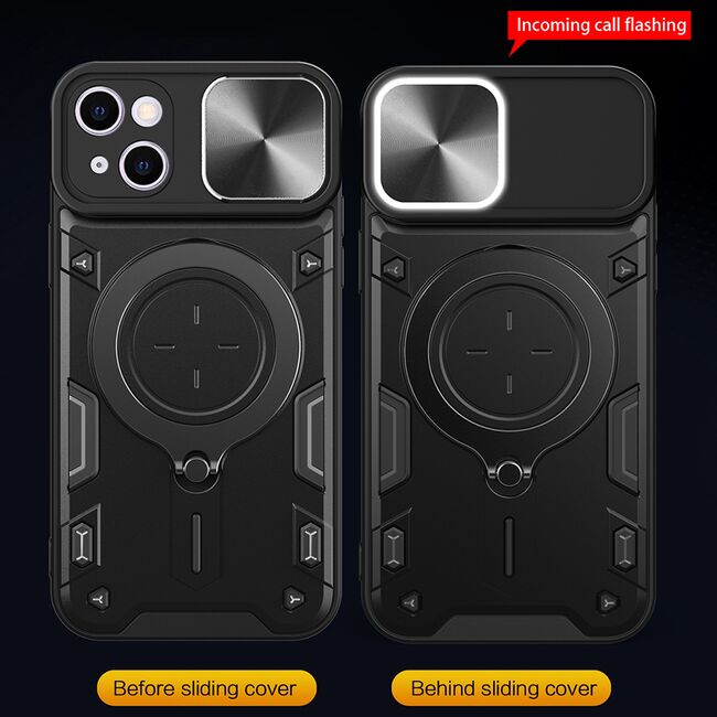 Husa pentru  iPhone 16 Plus cu protecție pentru cameră și suport magnetic integrat Ring Shockproof, rosu
