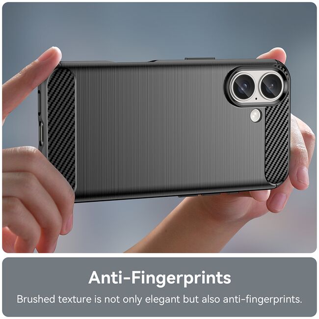 Husa pentru iPhone 16 Plus Carbon Liquid Silicone, negru