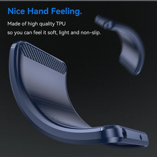 Husa pentru Motorola Edge 50 Carbon Liquid Silicone, albastru