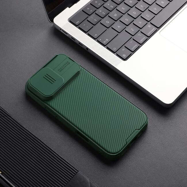 Husa pentru  iPhone 16 Pro MagSafe Pro cu slider pentru protectie lentile - verde