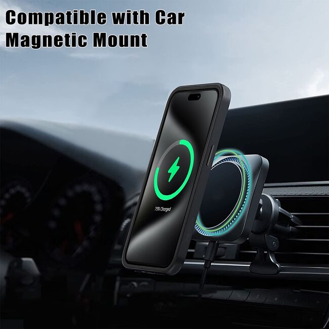 Pachet 360: Husa cu folie integrata pentru  iPhone 16 cu MagSafe Cover360 fata / spate - negru