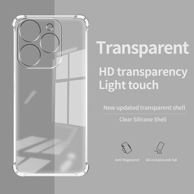 Husa pentru Infinix Hot 40 / Hot 40 Pro Anti-Shock 1.5mm reinforced 4 corners, transparent