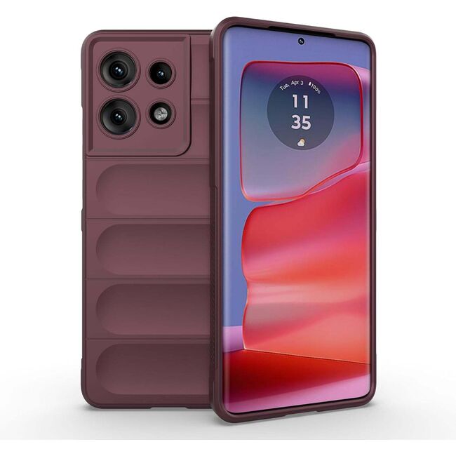 Husa pentru  Motorola Edge 50 Liquid Silicone, Microfibre Lining, Non-Slip Airbag Design, bordeaux