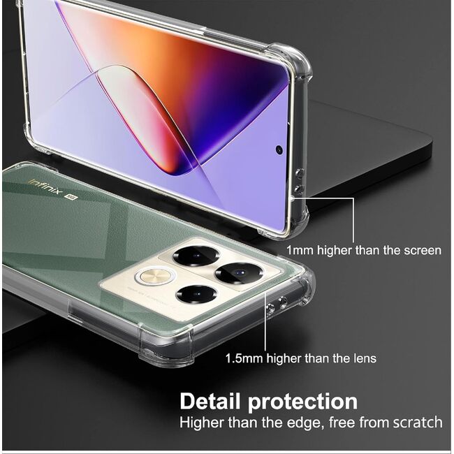 Husa pentru Infinix Note 40 Pro 4G Anti-Shock 1.5mm reinforced 4 corners, transparent