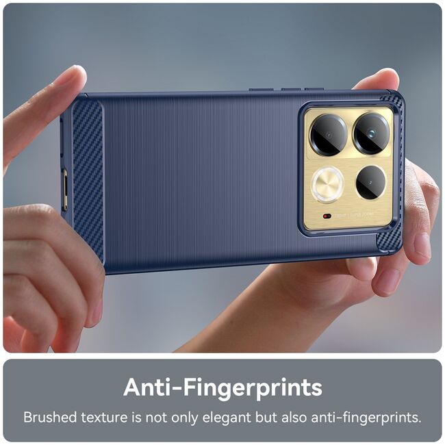 Husa pentru Infinix Note 40 Carbon Liquid Silicone, albastru