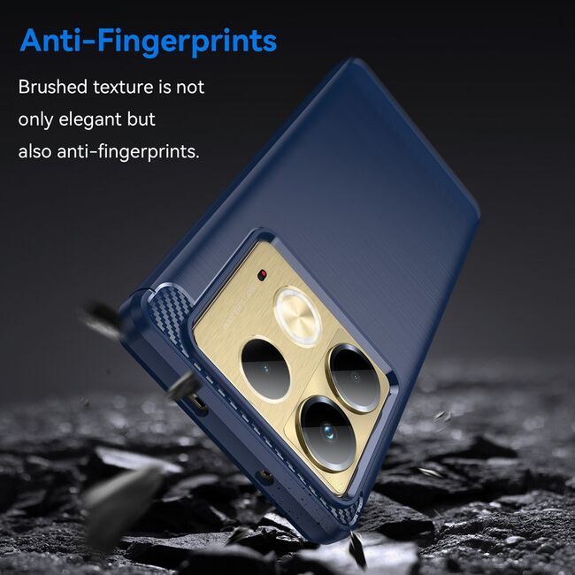 Husa pentru Infinix Note 40 Carbon Liquid Silicone, albastru