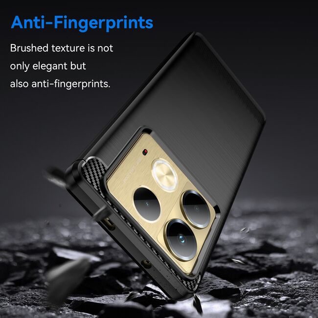 Husa pentru Infinix Note 40 Carbon Liquid Silicone, negru