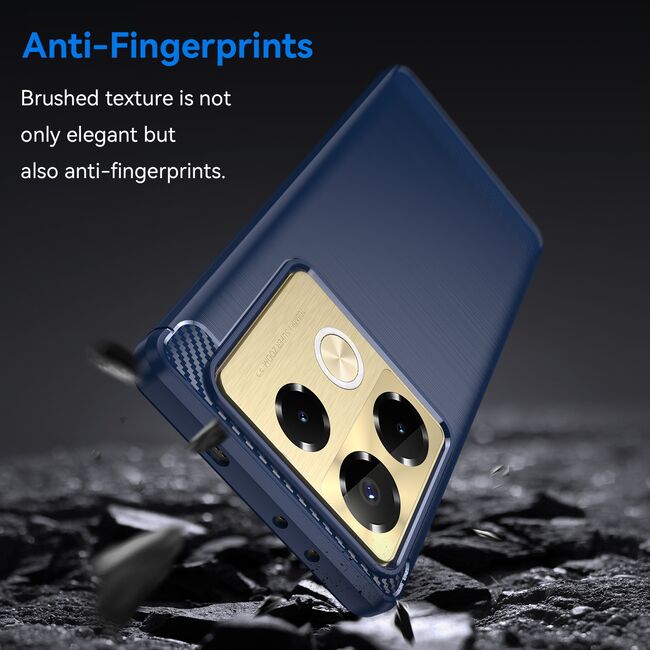 Husa pentru Infinix Note 40 Pro+ Carbon Liquid Silicone, albastru