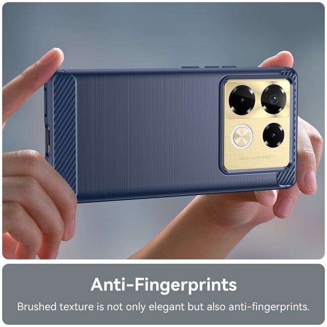 Husa pentru Infinix Note 40 Pro+ Carbon Liquid Silicone, albastru