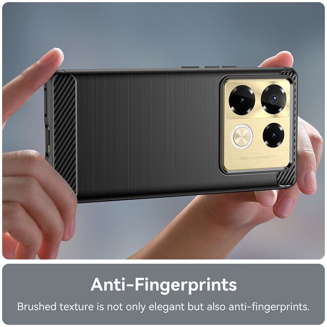 Husa pentru Infinix Note 40 Pro+ Carbon Liquid Silicone, negru